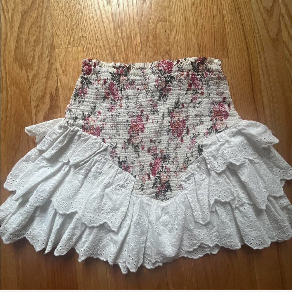 Mixology floral ruffle skirt